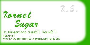 kornel sugar business card